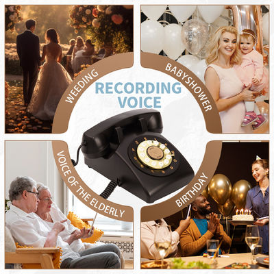 Klarer Sound Gästebuch Telefon 10 Stunden Batterie Vintage Telefon Recorder für Hochzeit ISO