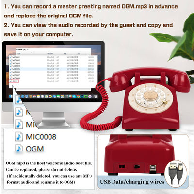 Spezielle Nachrichten aufzeichnen Telefon-Voice-Mail Gästebuch Einfacher Betrieb Gästebuch aufzeichnen ISO9001