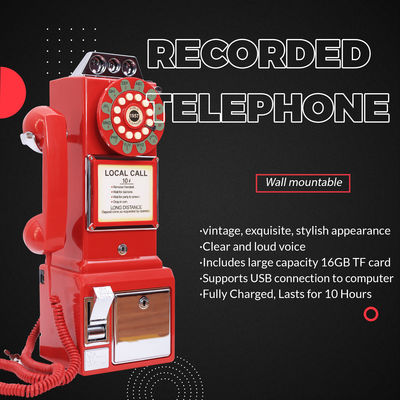 Kunststofftelefon Gästebuch Einfacher Betrieb Audiotelefon Gästebuch für Veranstaltungen