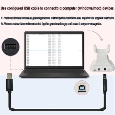 FiayaCom leistungsstarke Audio Gästebuch Hochzeitstelefon mit unbegrenzter Speicherkapazität und wiederaufladbarer Batterie